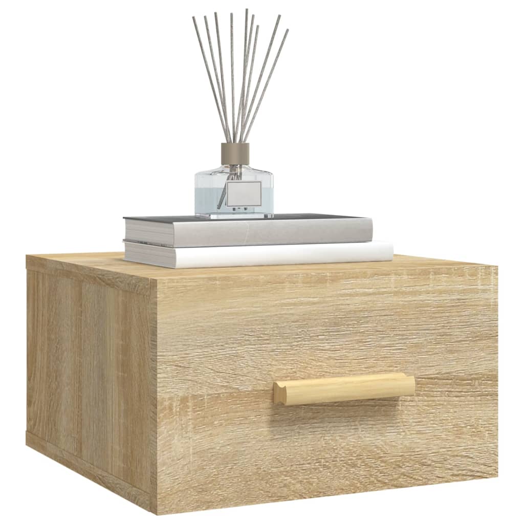 vidaXL Wall-mounted Bedside Cabinets 2 pcs Sonoma Oak 35x35x20 cm