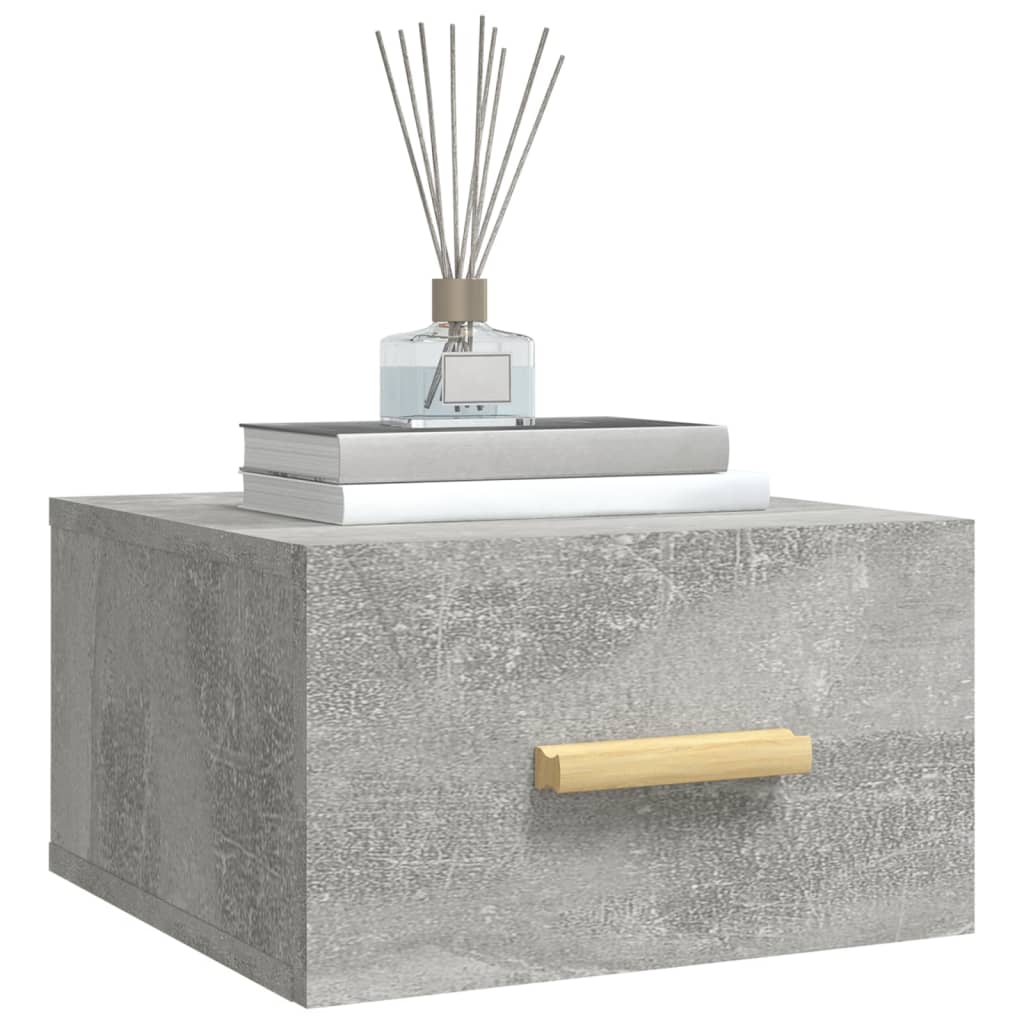 vidaXL Wall-mounted Bedside Cabinet Concrete Grey 35x35x20 cm