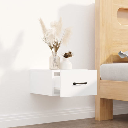 812852 vidaXL Wall-mounted Bedside Cabinet White 35x35x20 cm