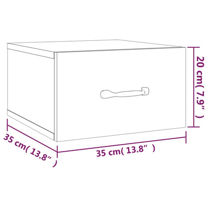 812852 vidaXL Wall-mounted Bedside Cabinet White 35x35x20 cm
