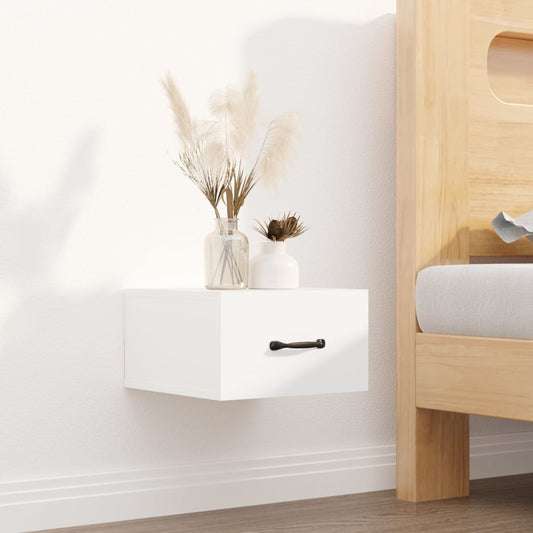 812852 vidaXL Wall-mounted Bedside Cabinet White 35x35x20 cm