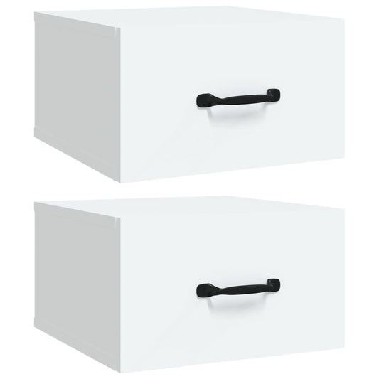 vidaXL Wall-mounted Bedside Cabinets 2 pcs White 35x35x20 cm