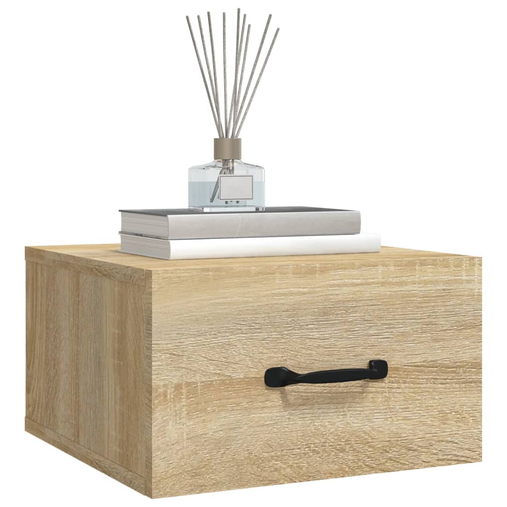 vidaXL Wall-mounted Bedside Cabinet Sonoma Oak 35x35x20 cm