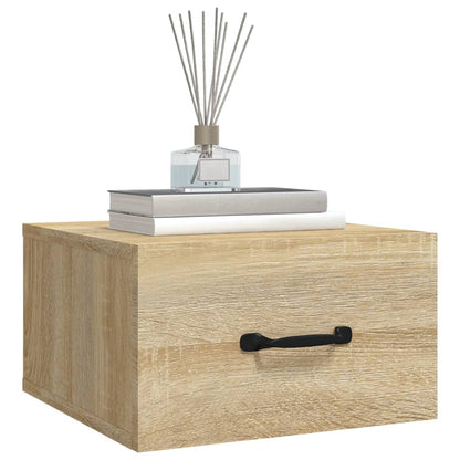vidaXL Wall-mounted Bedside Cabinet Sonoma Oak 35x35x20 cm