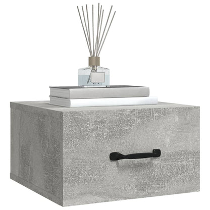 vidaXL Wall-mounted Bedside Cabinet Concrete Grey 35x35x20 cm