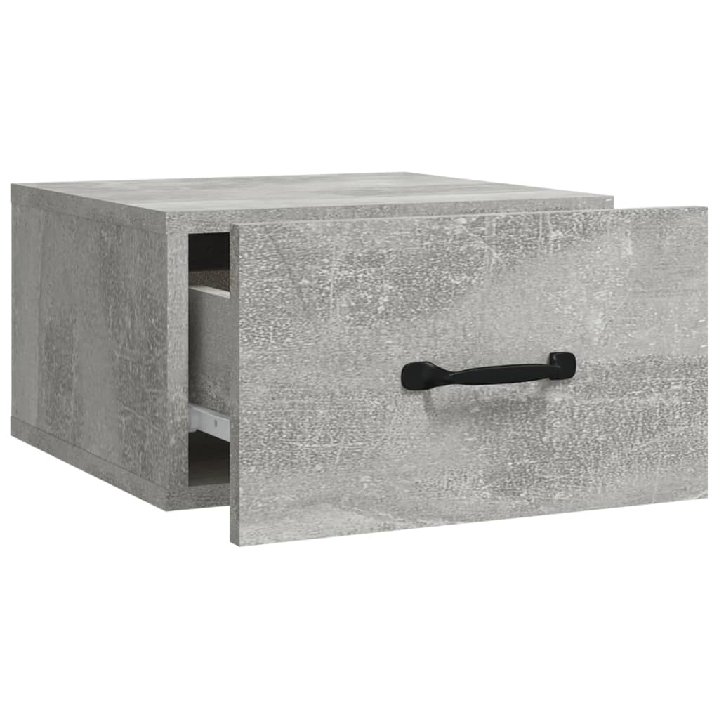 vidaXL Wall-mounted Bedside Cabinets 2 pcs Concrete Grey 35x35x20 cm