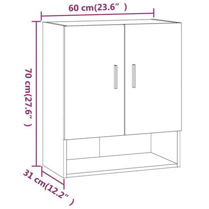 vidaXL Wall Cabinet Sonoma Oak 60x31x70 cm Engineered Wood