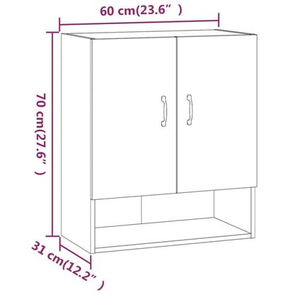 vidaXL Wall Cabinet White 60x31x70 cm Engineered Wood