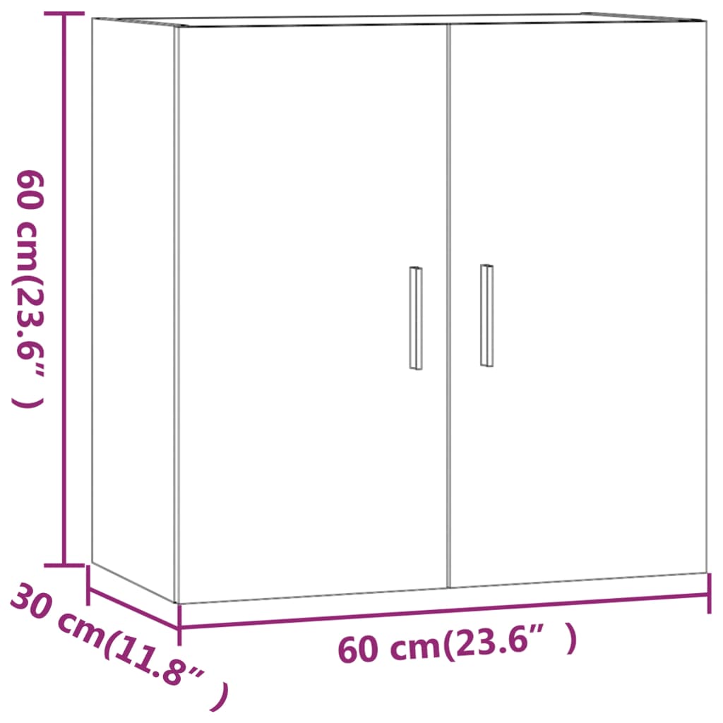 vidaXL Wall Cabinet White 60x30x60 cm Engineered Wood
