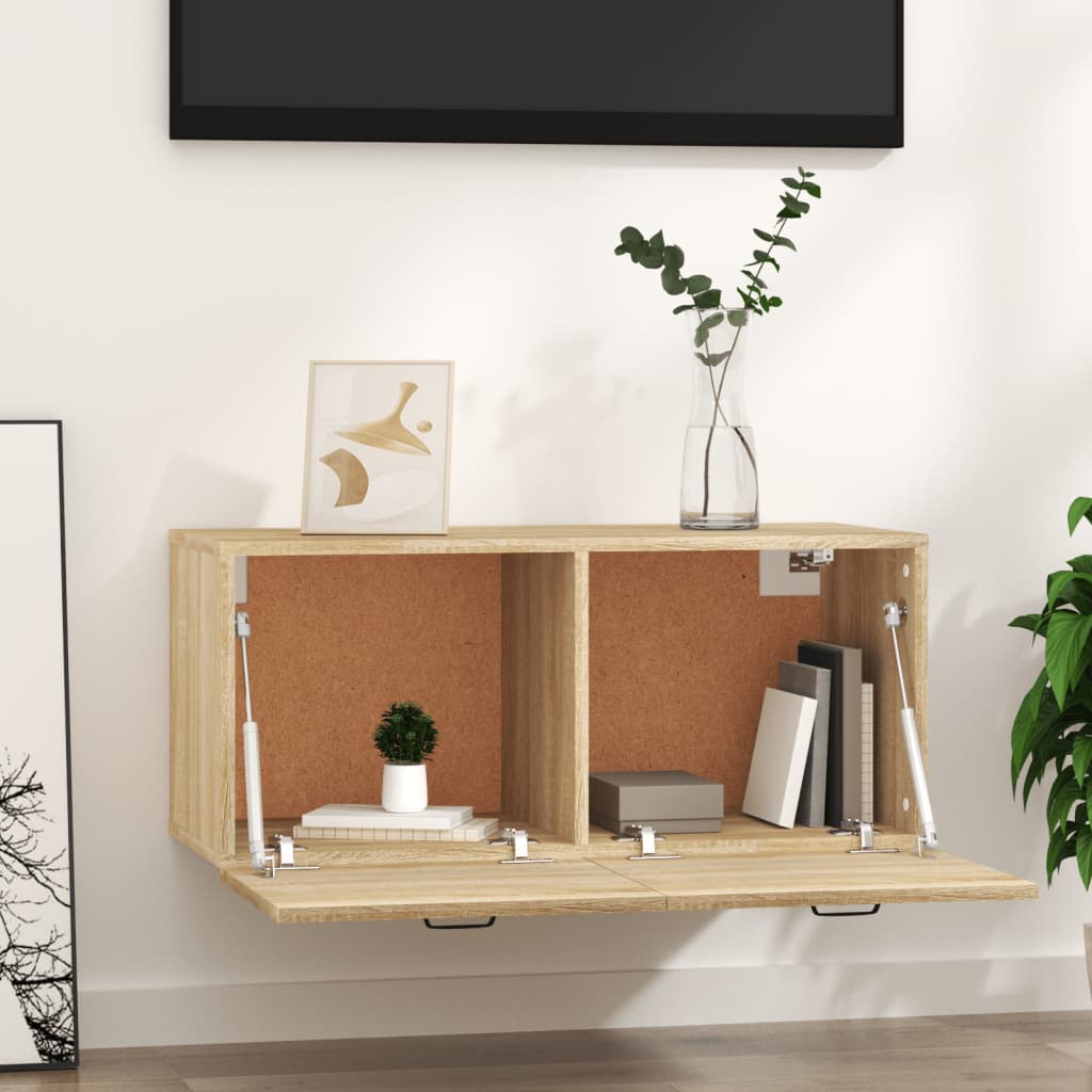 vidaXL Wall Cabinet Sonoma Oak 80x36.5x35 cm Engineered Wood