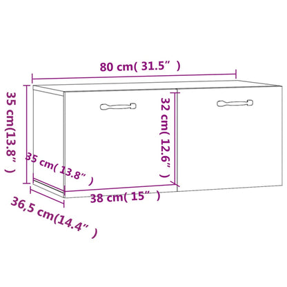 vidaXL Wall Cabinet Sonoma Oak 80x36.5x35 cm Engineered Wood