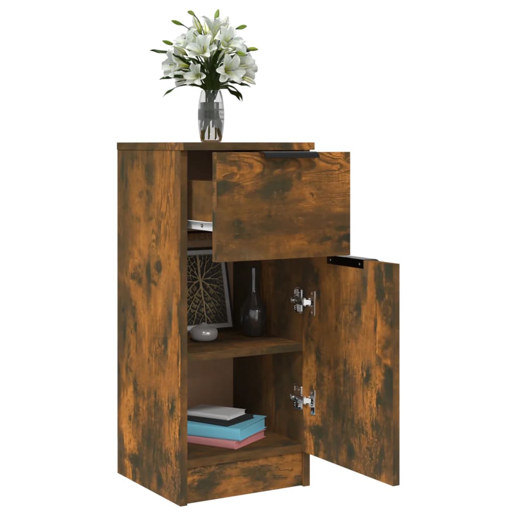 vidaXL Sideboard Smoked Oak 30x30x70 cm Engineered Wood