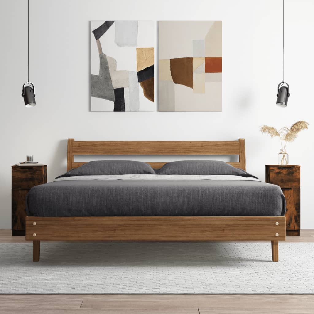 vidaXL Sideboard Smoked Oak 30x30x70 cm Engineered Wood