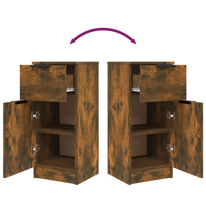 vidaXL Sideboards 2 pcs Smoked Oak 30x30x70 cm Engineered Wood