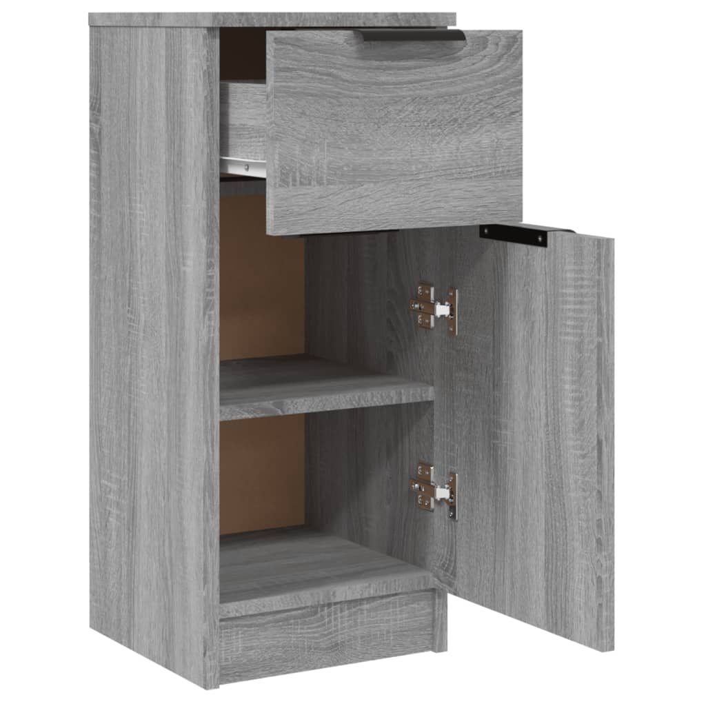 vidaXL Sideboards 2 pcs Grey Sonoma 30x30x70 cm Engineered Wood