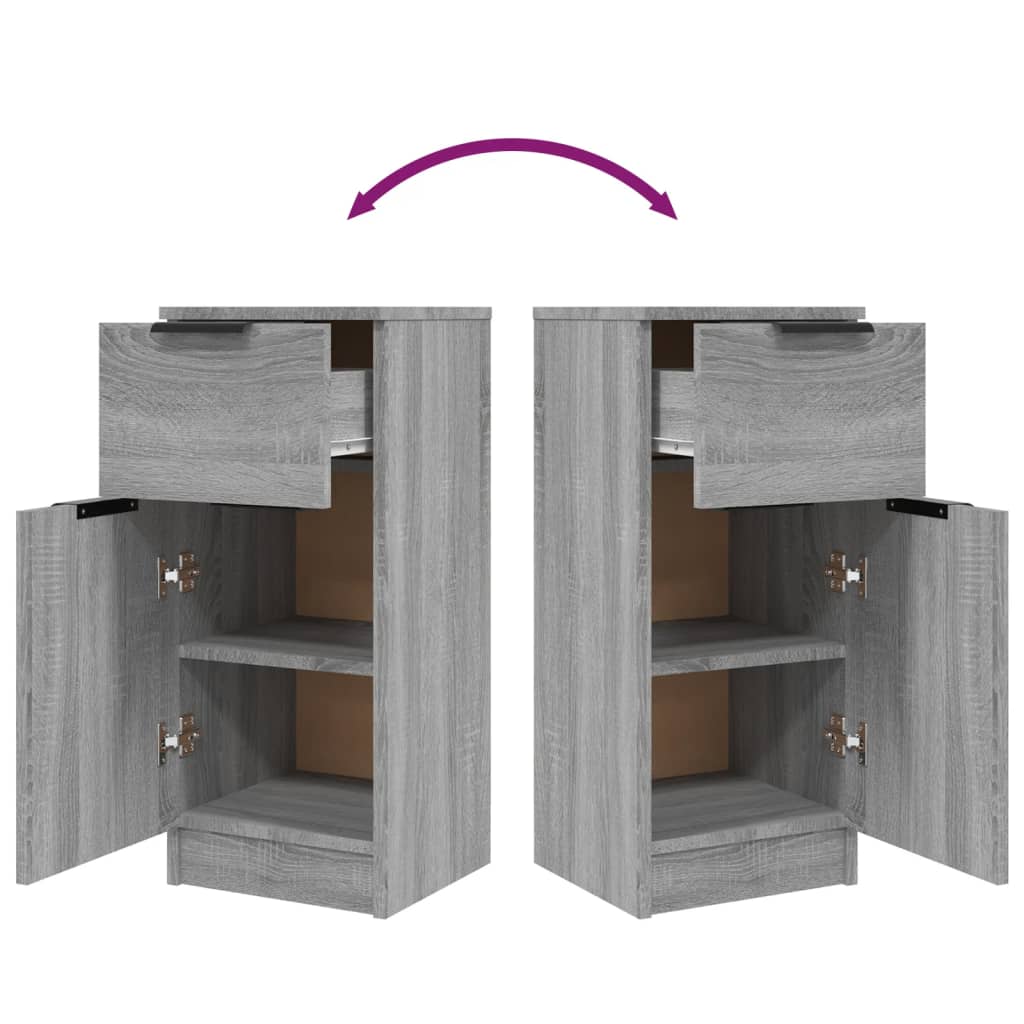 vidaXL Sideboards 2 pcs Grey Sonoma 30x30x70 cm Engineered Wood