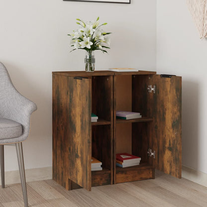 vidaXL Sideboards 2 pcs Smoked Oak 30x30x70 cm Engineered Wood