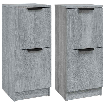 vidaXL Sideboards 2 pcs Grey Sonoma 30x30x70 cm Engineered Wood