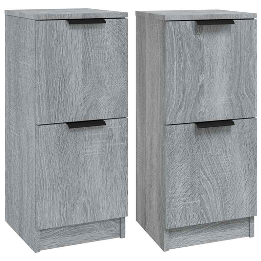 vidaXL Sideboards 2 pcs Grey Sonoma 30x30x70 cm Engineered Wood
