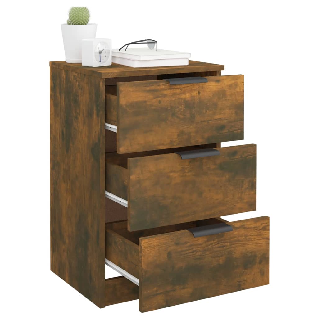 vidaXL Bedside Cabinets 2 pcs Smoked Oak 40x36x65 cm