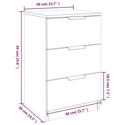 vidaXL Bedside Cabinet Grey Sonoma 40x36x65 cm