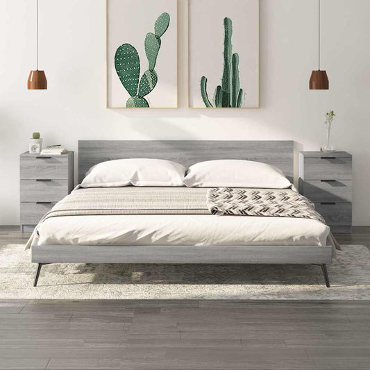 vidaXL Bedside Cabinets 2 pcs Grey Sonoma 40x36x65 cm