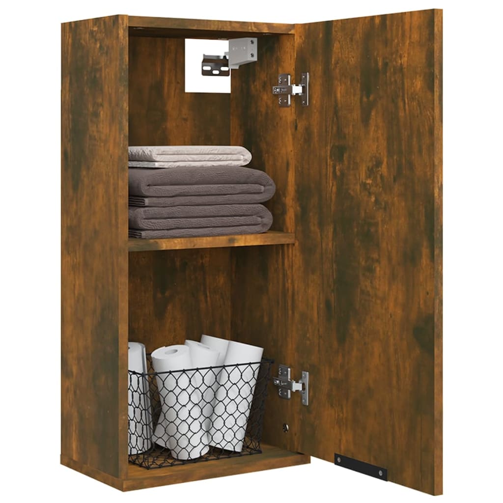 vidaXL Wall-mounted Bathroom Cabinet Smoked Oak 32x20x67 cm