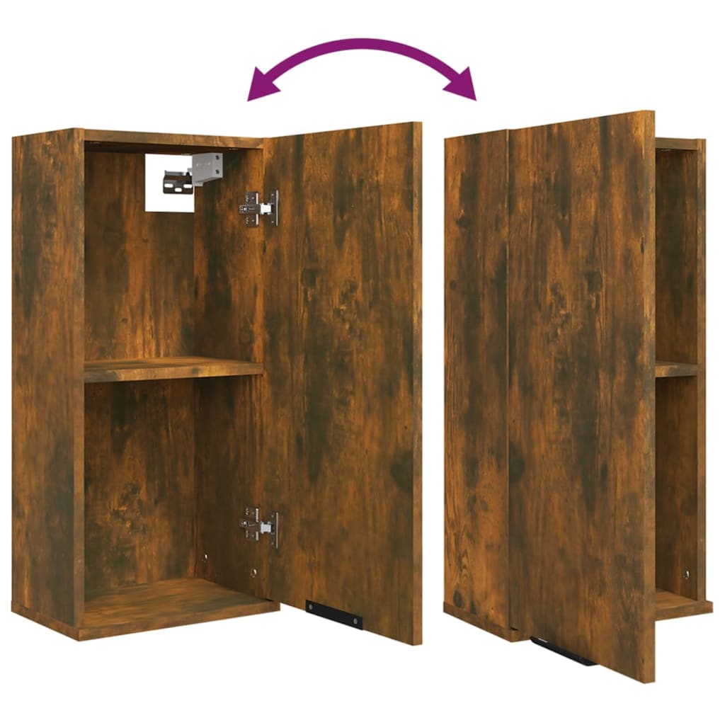 vidaXL Wall-mounted Bathroom Cabinet Smoked Oak 32x20x67 cm