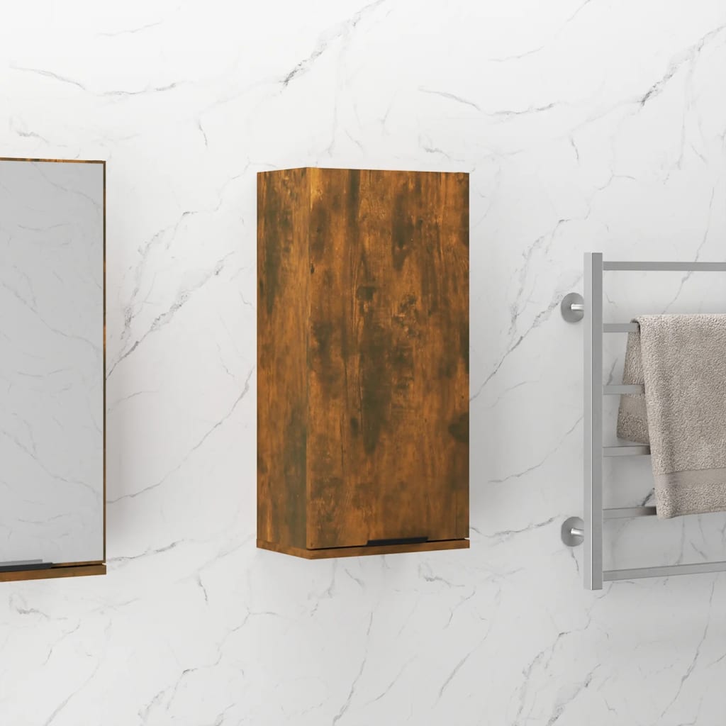vidaXL Wall-mounted Bathroom Cabinet Smoked Oak 32x20x67 cm