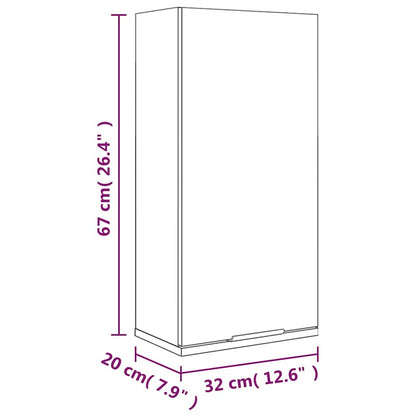 vidaXL Wall-mounted Bathroom Cabinet Grey Sonoma 32x20x67 cm