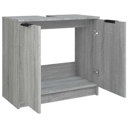 vidaXL Bathroom Cabinet Grey Sonoma 64.5x33.5x59 cm Engineered Wood