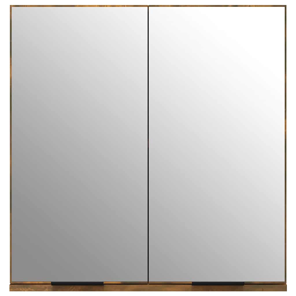 vidaXL Bathroom Mirror Cabinet Smoked Oak 64x20x67 cm