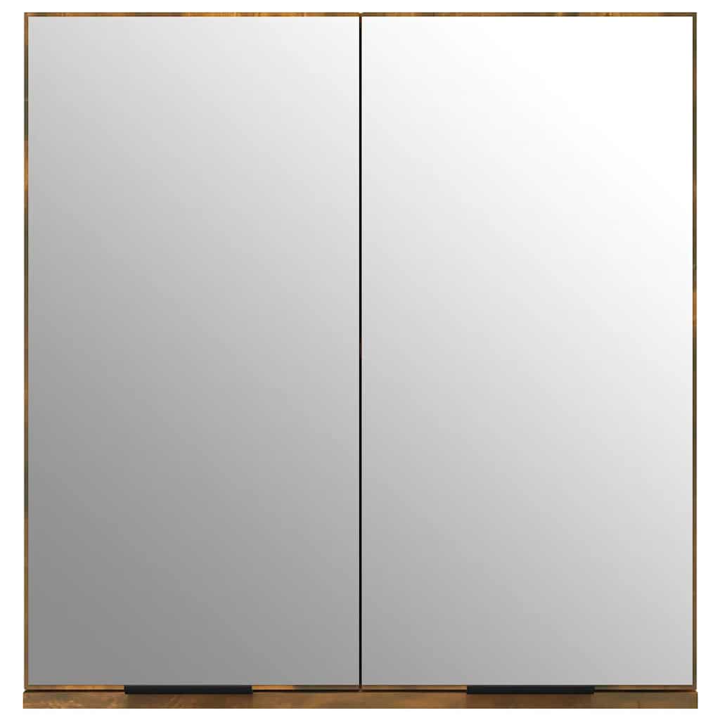 vidaXL Bathroom Mirror Cabinet Smoked Oak 64x20x67 cm