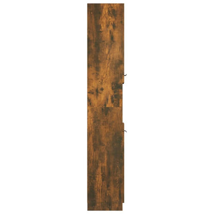 vidaXL Bathroom Cabinet Smoked Oak 32x34x188.5 cm Engineered Wood