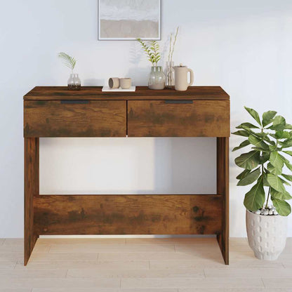 vidaXL Console Table Smoked Oak 90x36x75 cm Engineered Wood