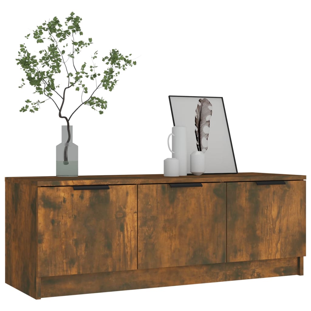 vidaXL TV Cabinet Smoked Oak 102x35x36.5 cm Engineered Wood