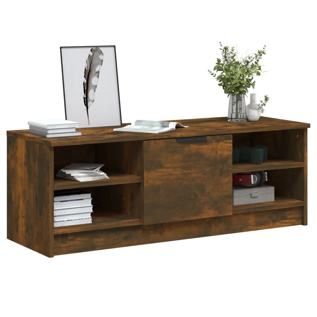 vidaXL TV Cabinet Smoked Oak 102x35.5x36.5 cm Engineered Wood