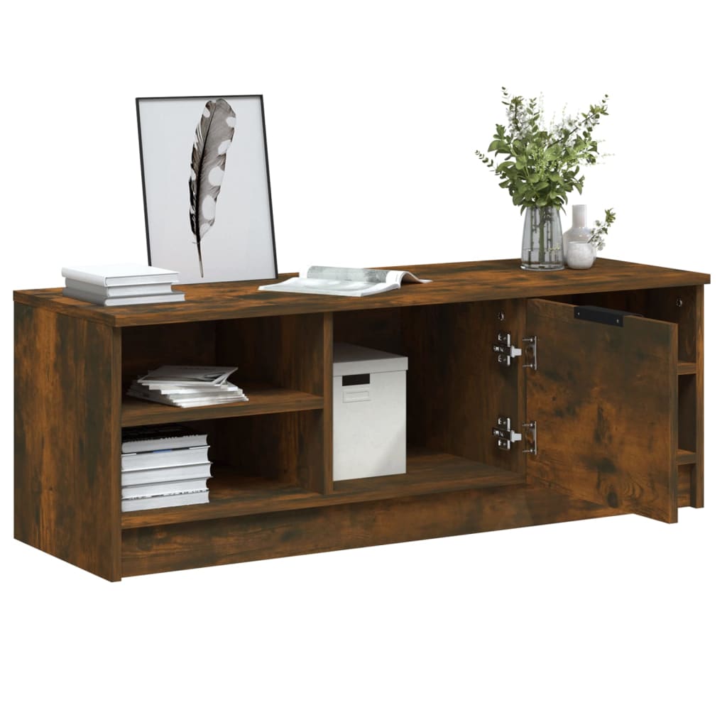 vidaXL TV Cabinet Smoked Oak 102x35.5x36.5 cm Engineered Wood
