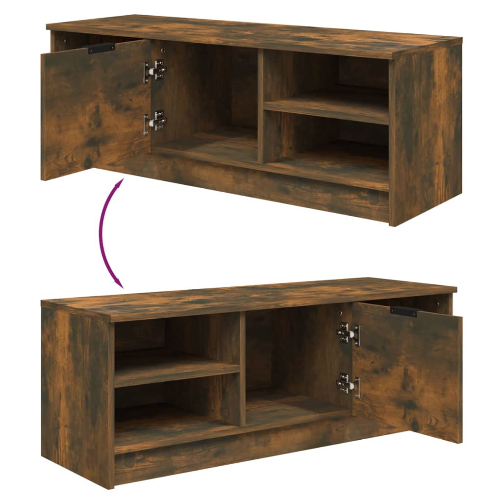 vidaXL TV Cabinet Smoked Oak 102x35.5x36.5 cm Engineered Wood