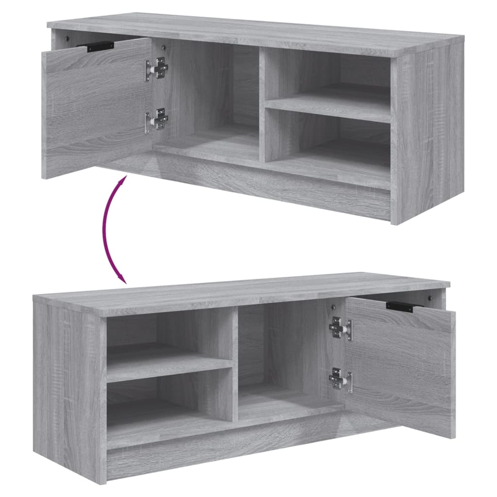 vidaXL TV Cabinet Grey Sonoma 102x35.5x36.5 cm Engineered Wood