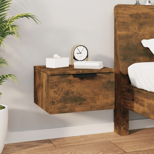 vidaXL Wall-mounted Bedside Cabinet Smoked Oak 34x30x20 cm