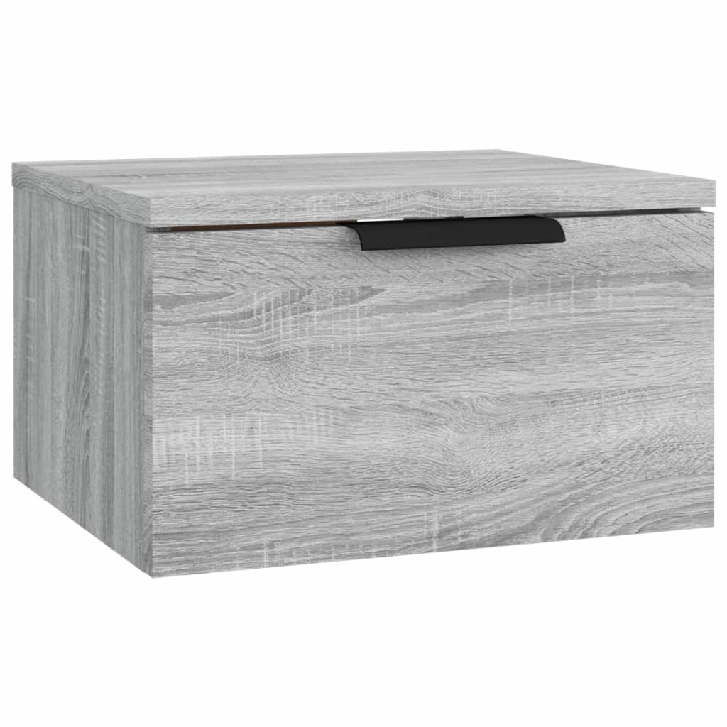 vidaXL Wall-mounted Bedside Cabinet Grey Sonoma 34x30x20 cm