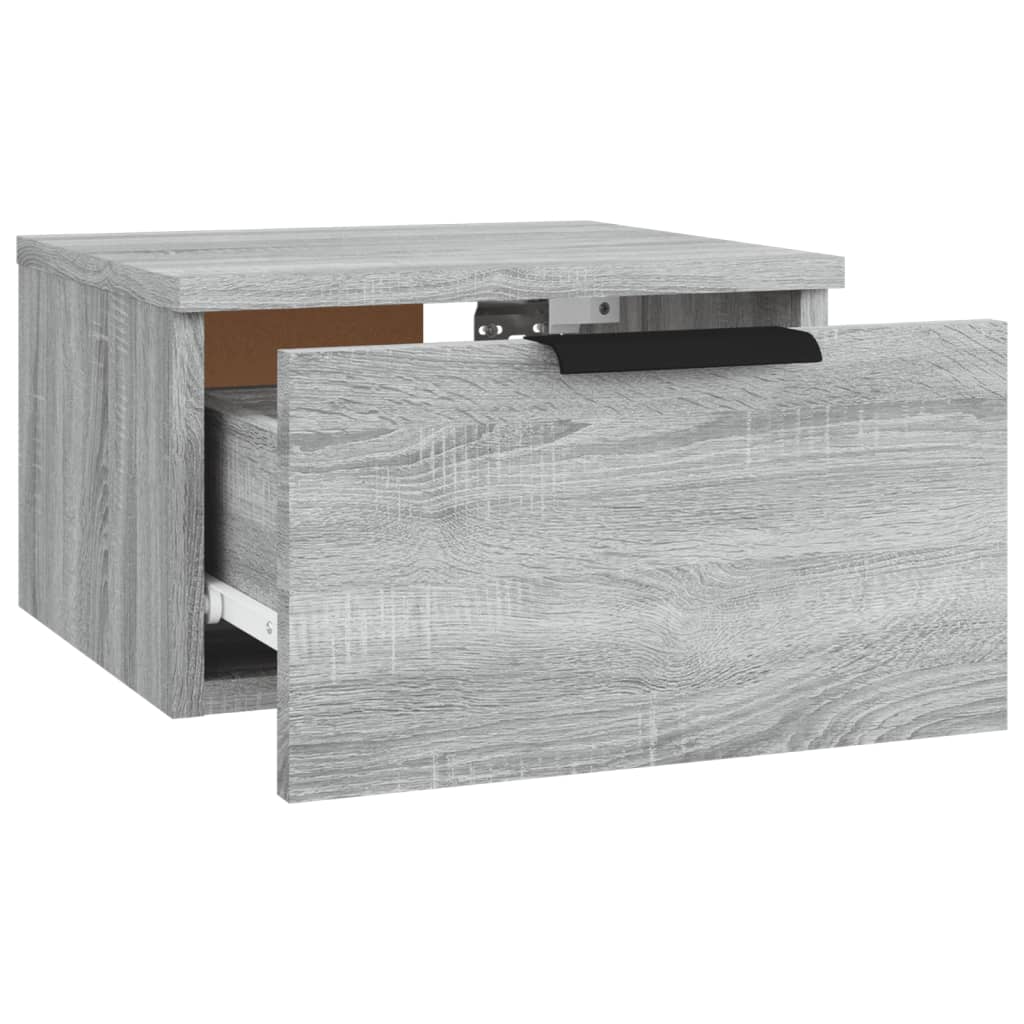 vidaXL Wall-mounted Bedside Cabinet Grey Sonoma 34x30x20 cm