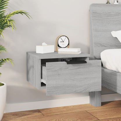 vidaXL Wall-mounted Bedside Cabinet Grey Sonoma 34x30x20 cm