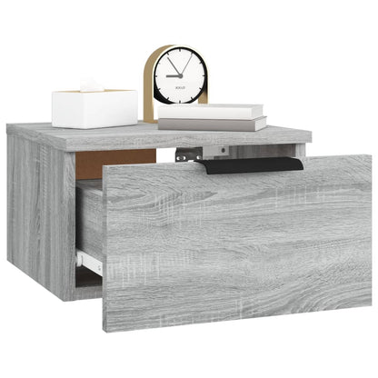 vidaXL Wall-mounted Bedside Cabinet Grey Sonoma 34x30x20 cm