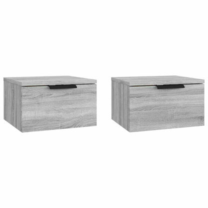 vidaXL Wall-mounted Bedside Cabinets 2 pcs Grey Sonoma 34x30x20 cm