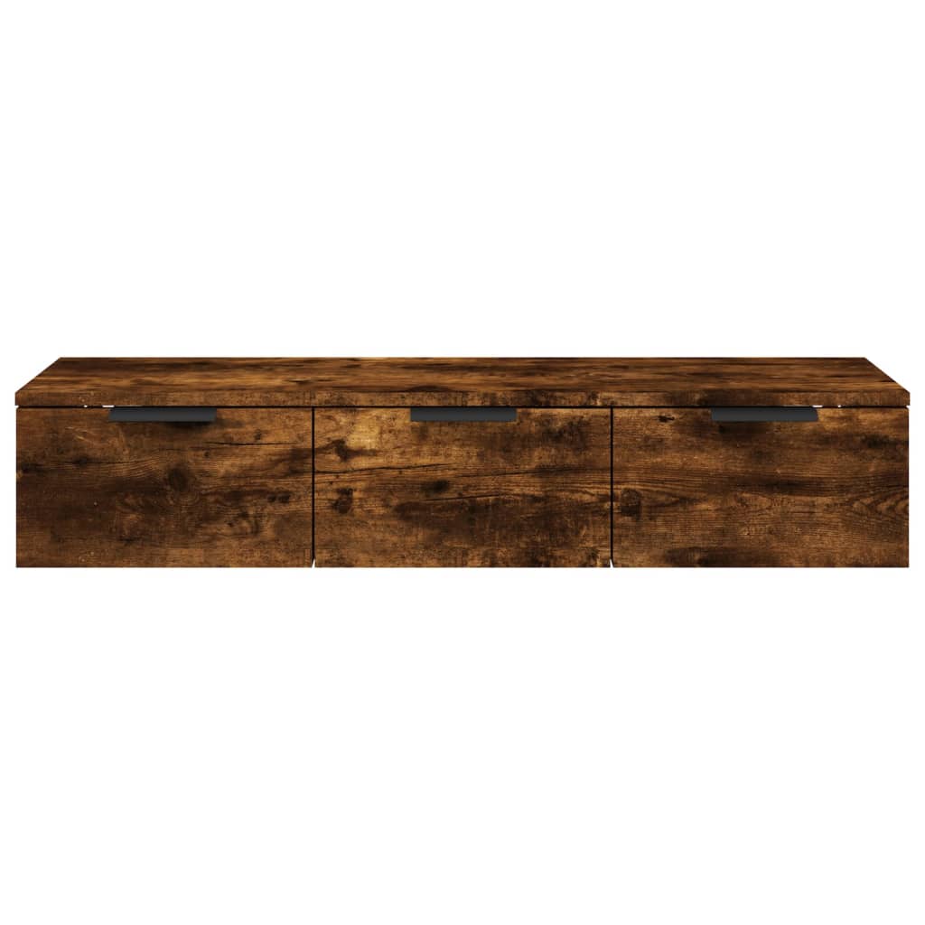 vidaXL Wall Cabinet Smoked Oak 102x30x20 cm Engineered Wood