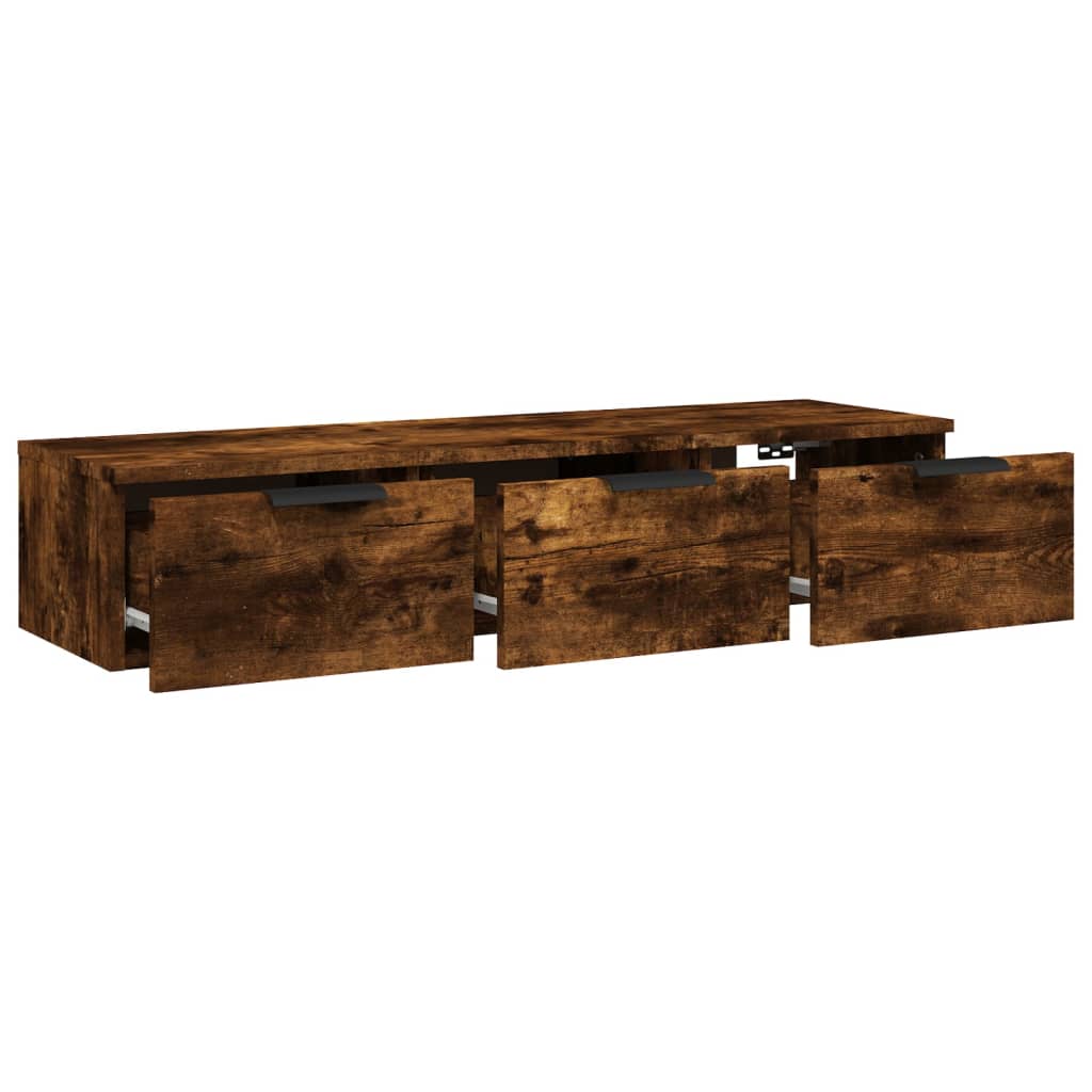 vidaXL Wall Cabinet Smoked Oak 102x30x20 cm Engineered Wood