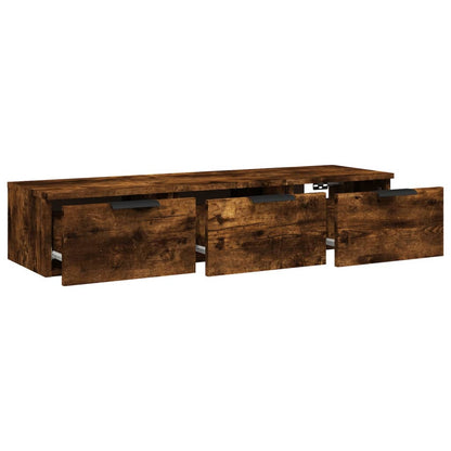 vidaXL Wall Cabinet Smoked Oak 102x30x20 cm Engineered Wood