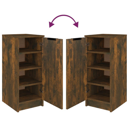vidaXL Shoe Cabinet Smoked Oak 30x35x70 cm Engineered Wood